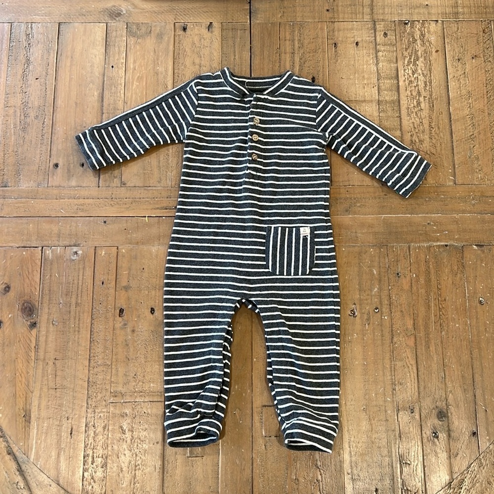 Me & Henry gray striped romper